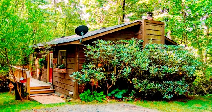 Blue Ridge Mountain Log Cabin Tucked in the Woods image